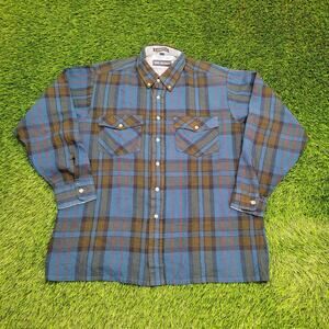 Vintage 90s Van-Heusen Plaid Button Shirt Large 24x29 Baggy